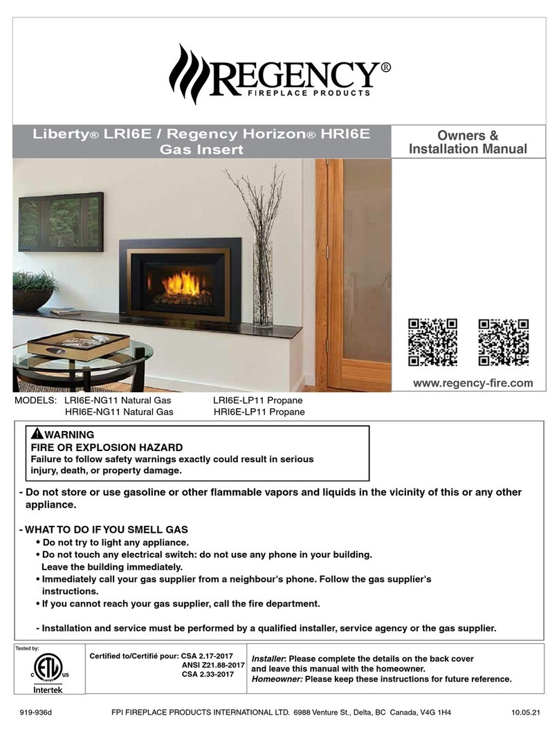 Regency Liberty LRI6E-NG11 Quick start guide