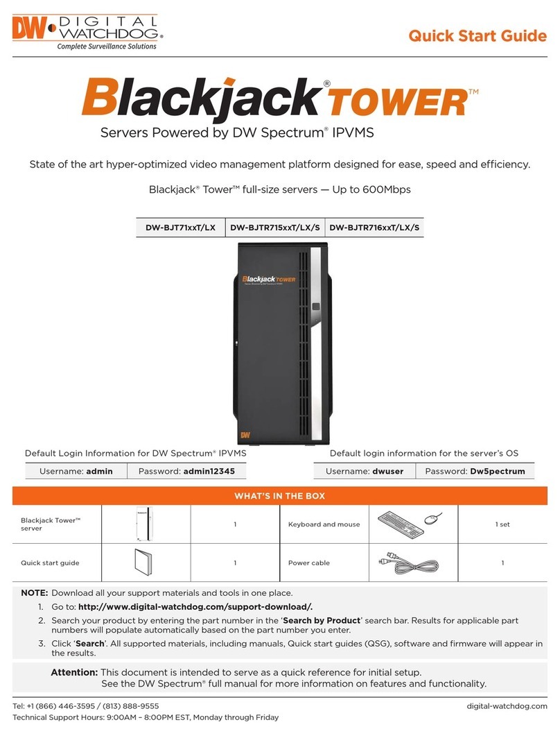 Digital Watchdog Blackjack Tower DW-BJT71xxT/LX quick start guide