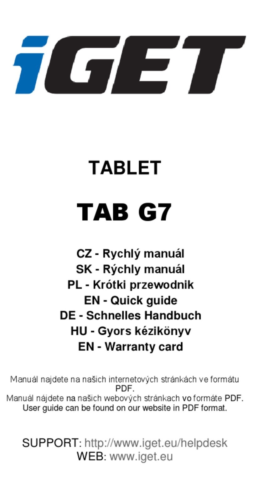 Iget TAB G7 quick guide