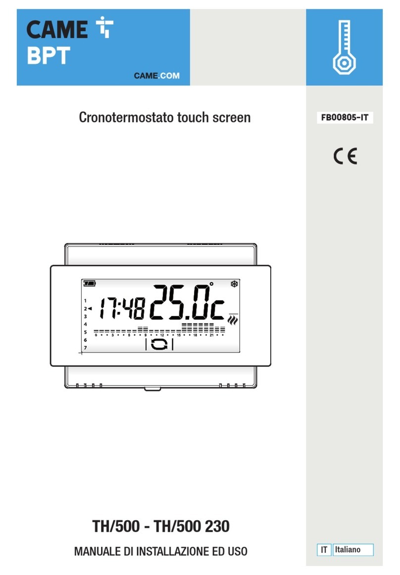 CAME BPT TH/500 Installation and use manual