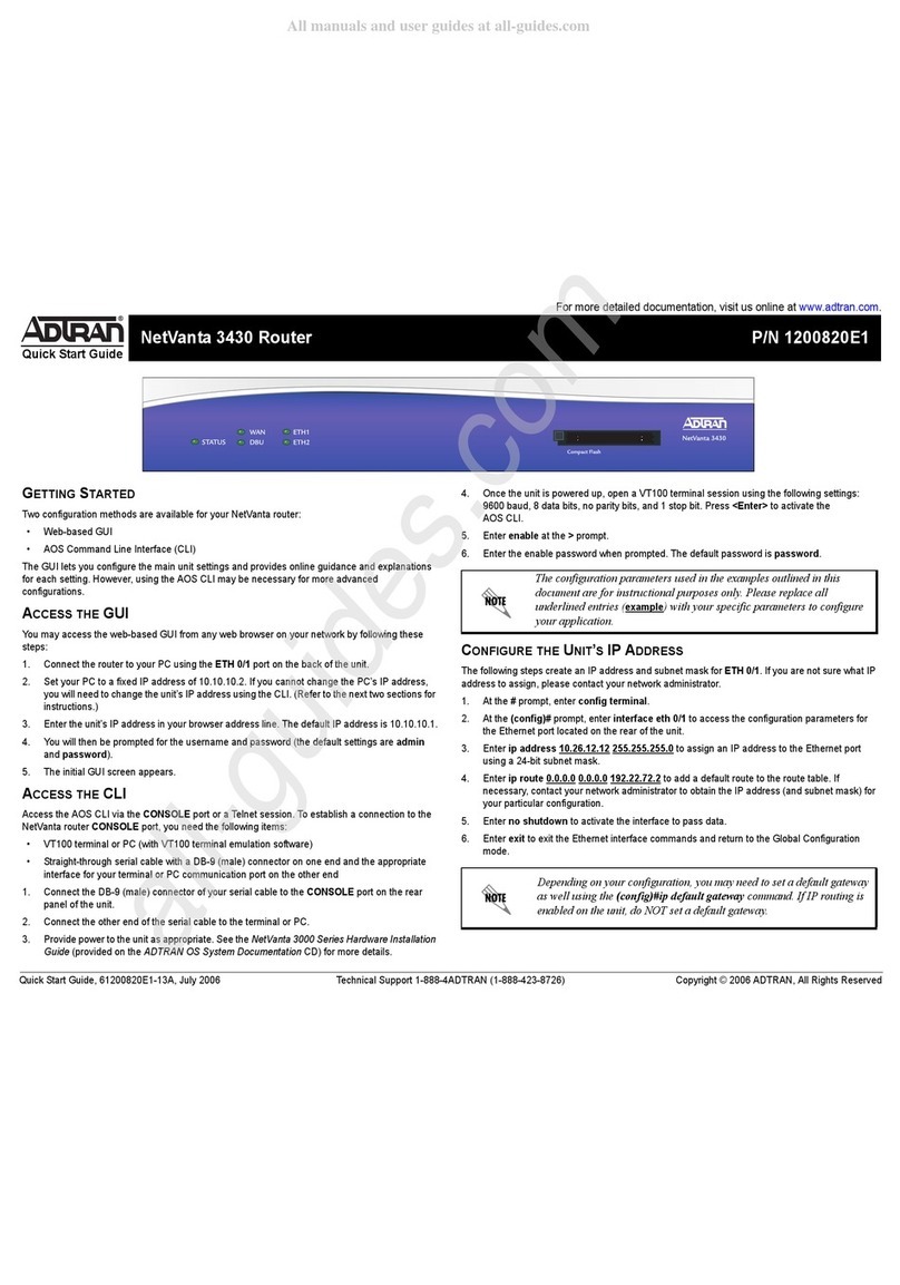 ADTRAN NetVanta 3430 User manual