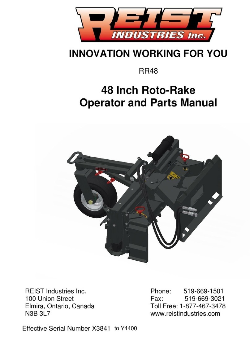 REIST INDUSTRIES RR48 Operator and parts manual