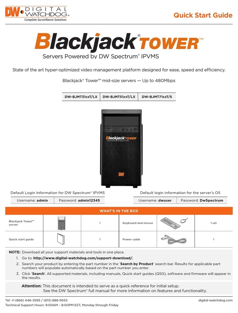 Digital Watchdog Blackjack Tower DW-BJMT31 T/LX Series User manual