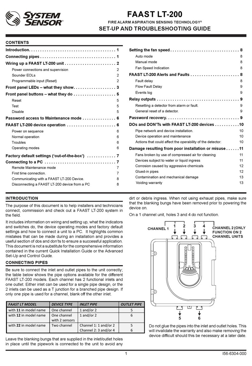System Sensor FAAST LT-200 Setup and troubleshooting guide
