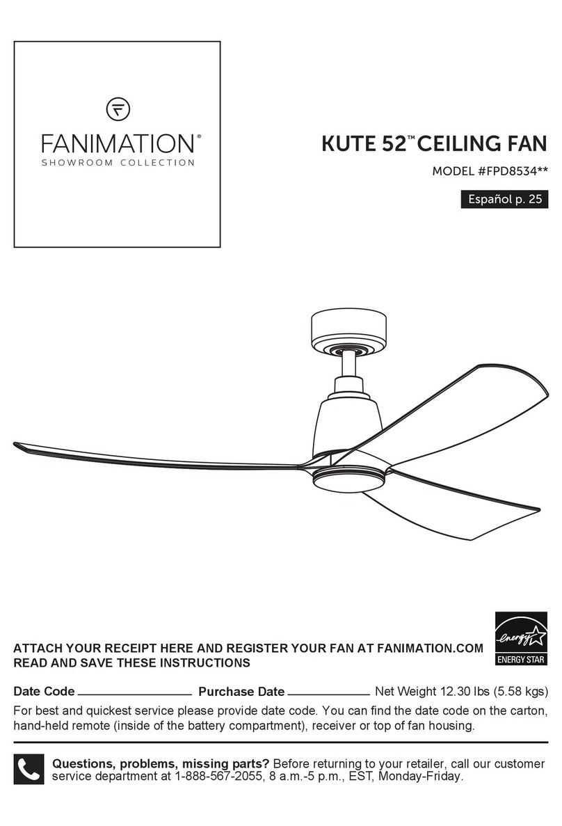 Fanimation Kute FPD8534 Series manual