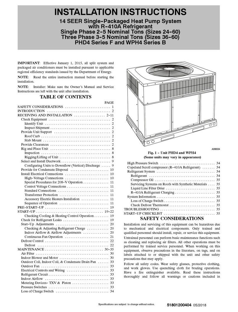 Carrier PHD4 F Series installation instructions