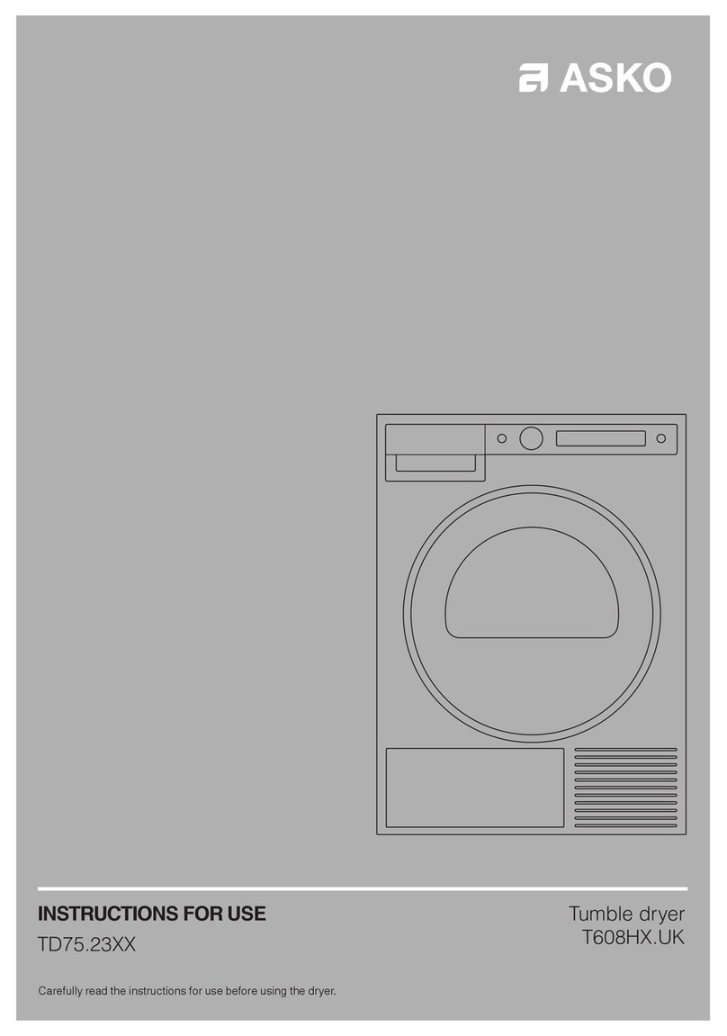 Asko T608HX UK Series User manual