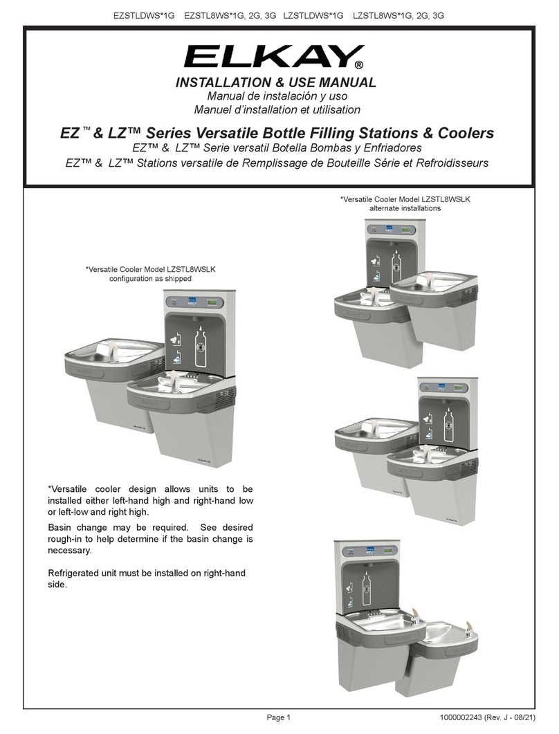Elkay EZSTLDWS 1G Series Installation & use manual