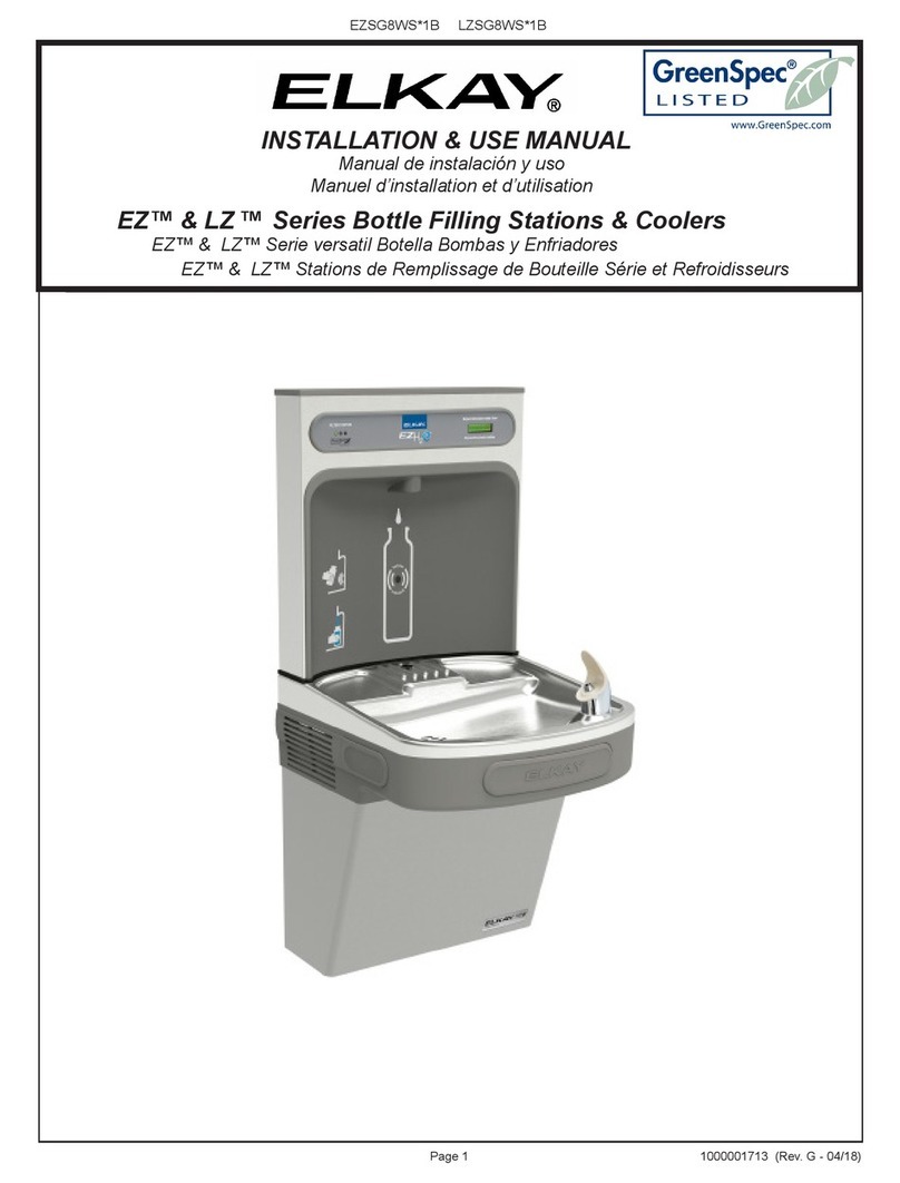 Elkay EZSG8WS 1B Series Installation & use manual Elkay EZSG8WS 1B Series Installation & use manual