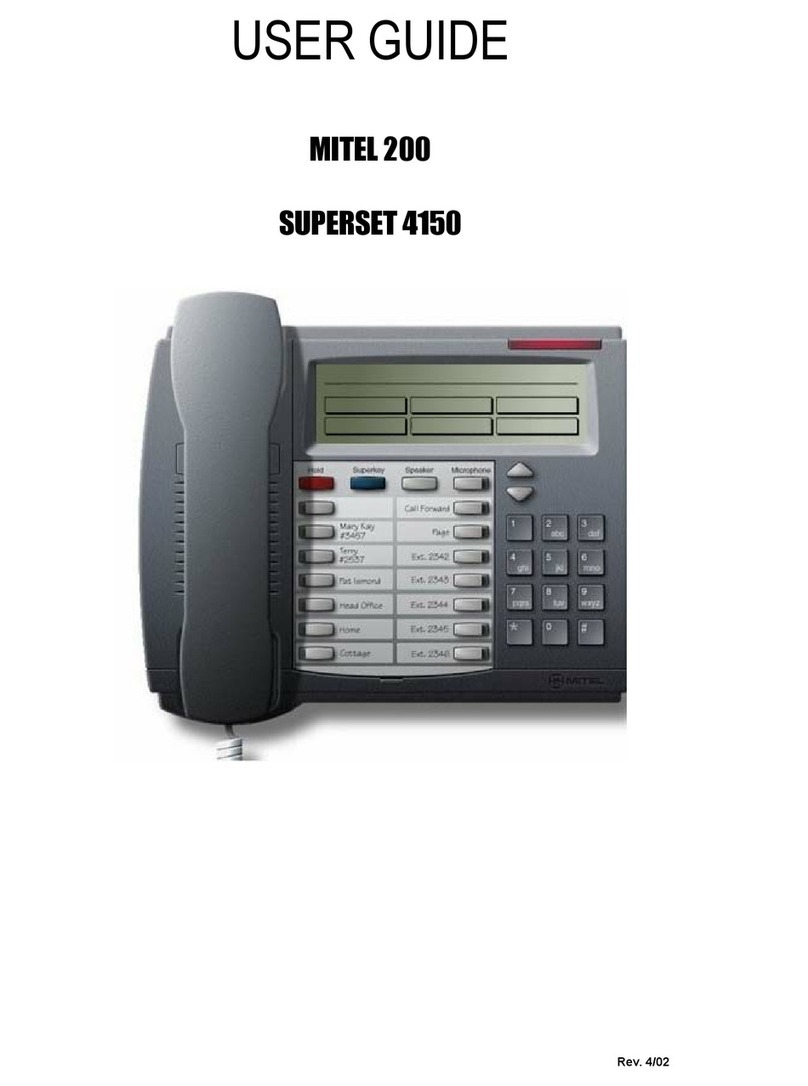 Mitel 200 SUPERSET 4150 User manual