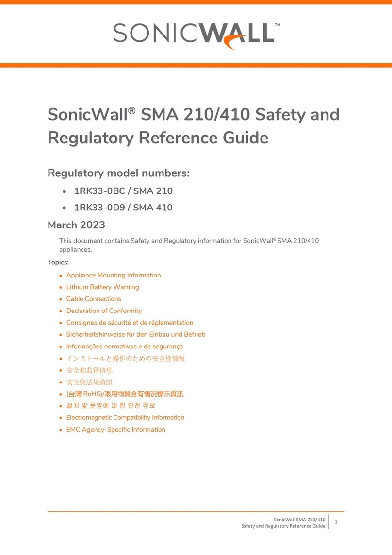 SonicWALL 1RK33-0D9 Safety and Regulatory Reference Guide