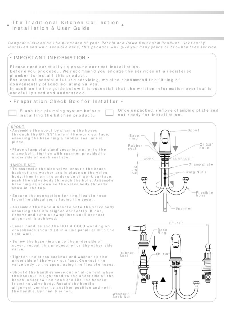 Rohl Traditional Kitchen Edwardian U3706XEG2 Installation & user guide