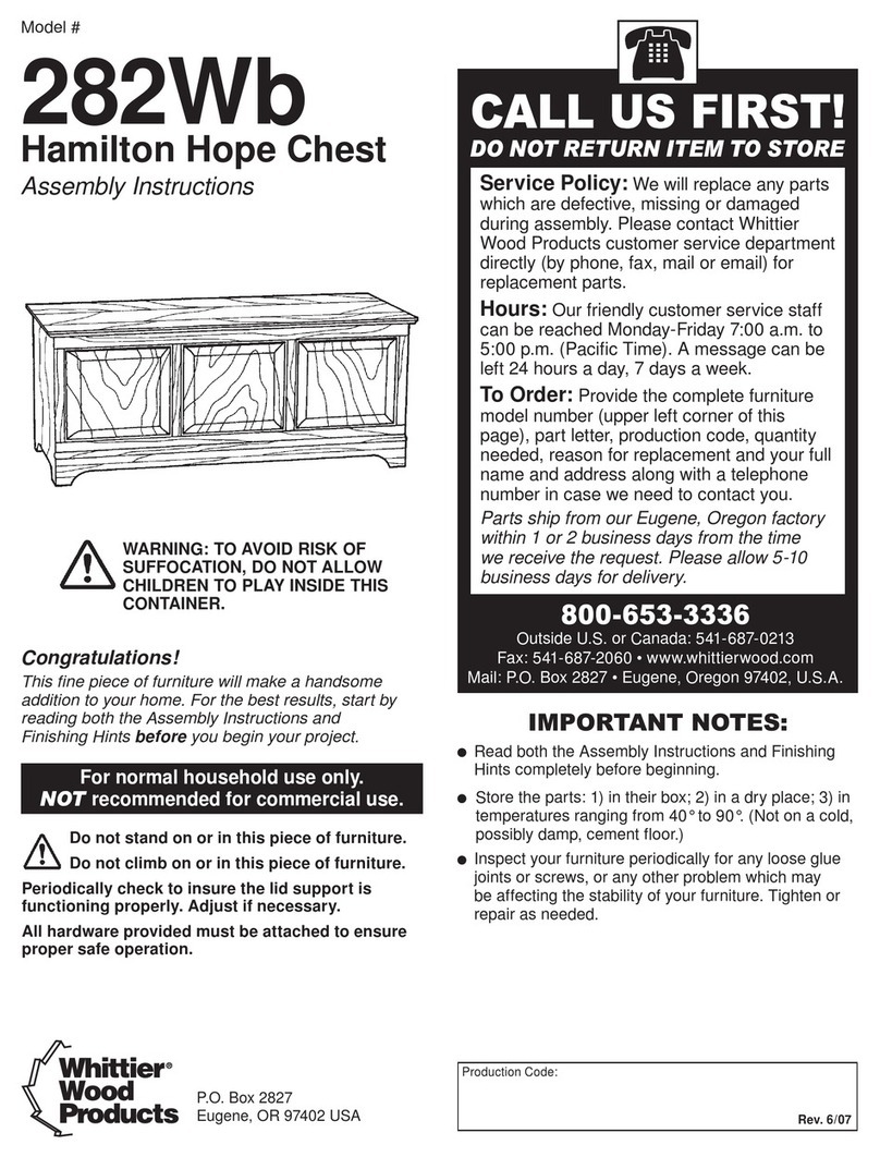 Whittier Wood Furniture 282Wb Assembly instructions Whittier Wood Furniture 282Wb Assembly instructions