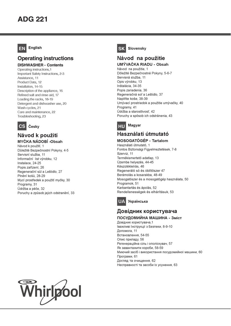 Whirlpool ADG 221 operating instructions