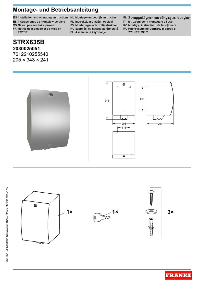 Franke 2030025051 Installation and operating instructions Franke 2030025051 Installation and operating instructions