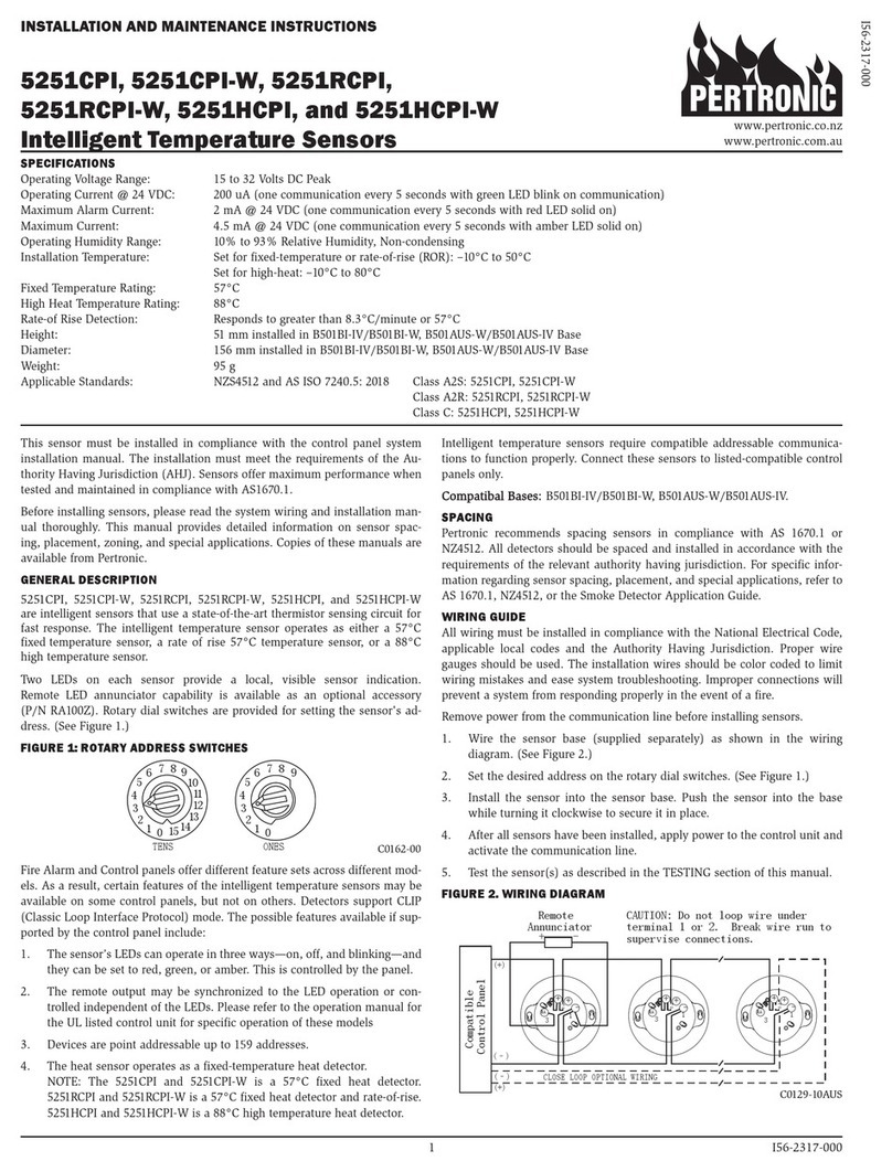 Pertronic 5251CPI Installation and maintenance instructions