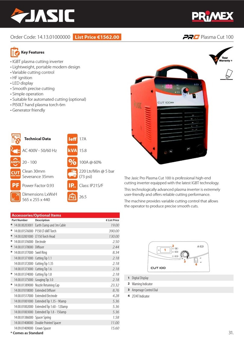Jasic Plasma Cut 100 Operator's manual