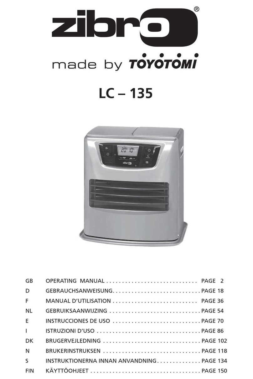 Toyotomi Zibro LC-135 operating manual