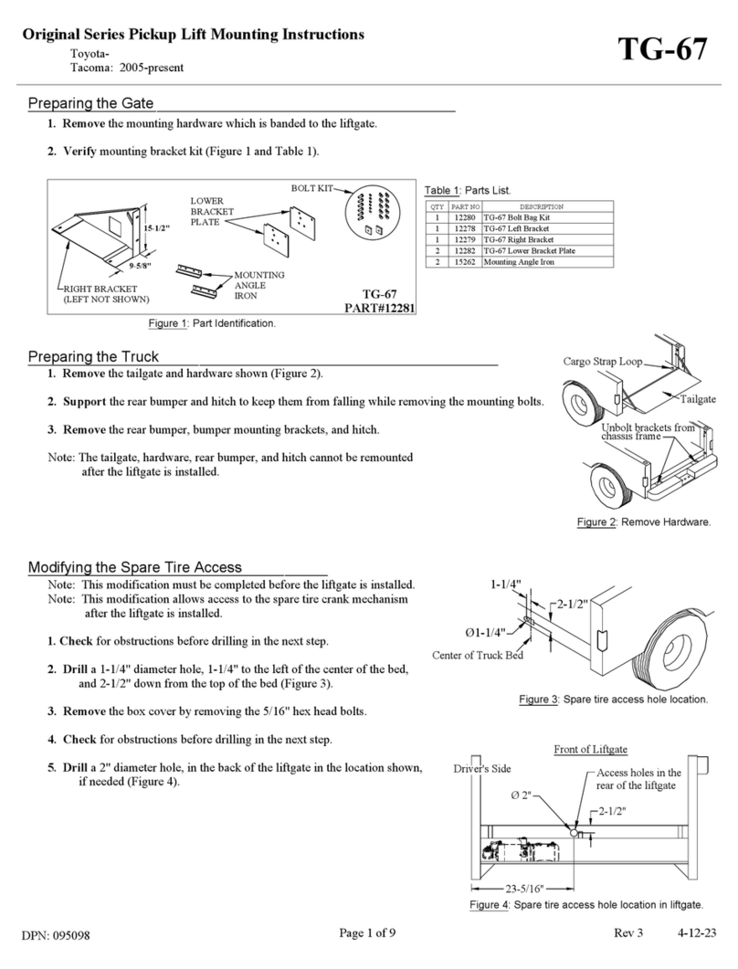 Tommy Gate Original TG-67 User manual