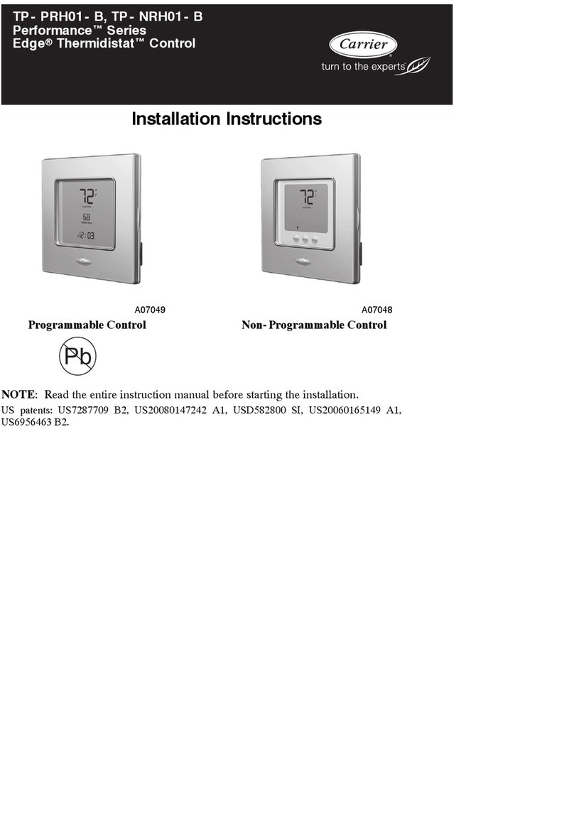 Carrier Performance Edger Thermidistat Control... installation instructions