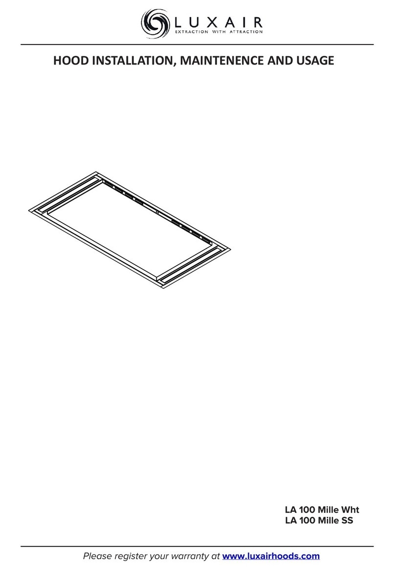 Luxair LA 100 Mille Wht Directions for installation, use and maintenance