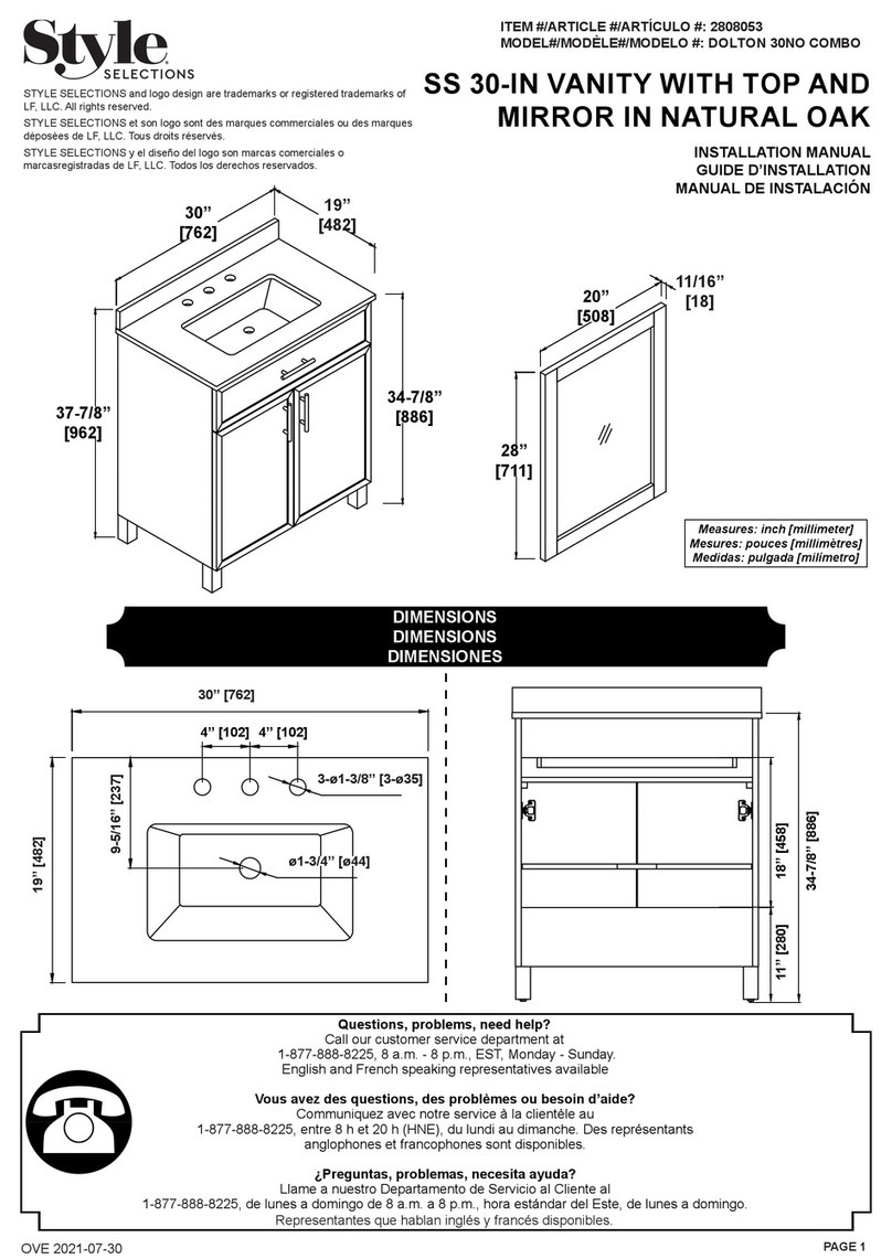 Style selections DOLTON 30NO COMBO 2808053 installation manual Style selections DOLTON 30NO COMBO 2808053 installation manual