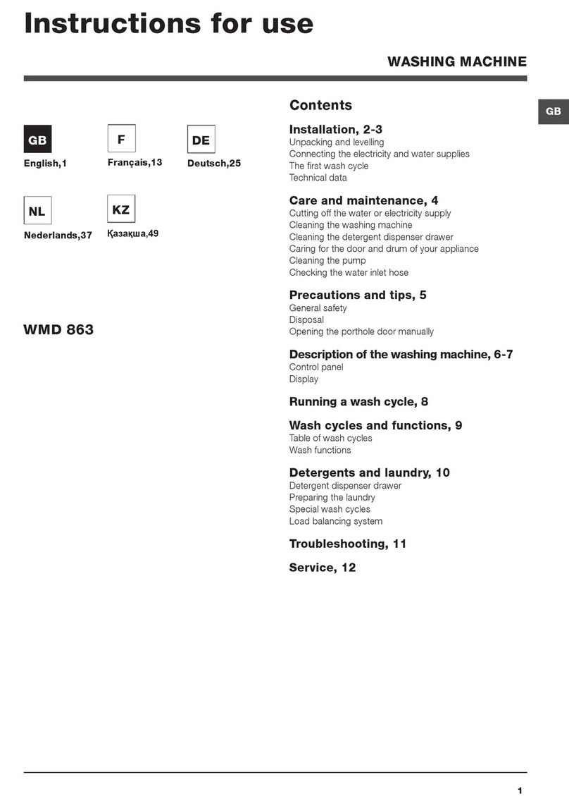 Indesit WMD 863 Instructions for use