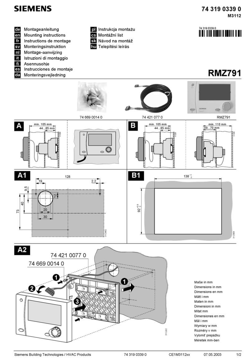 Siemens RMZ791 User manual