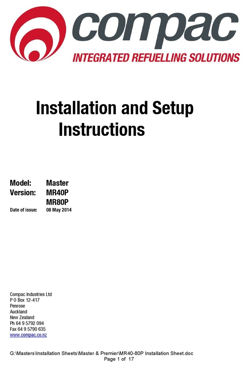 Compac Industries Master MR40P Installation and setup instructions Compac Industries Master MR40P Installation and setup instructions