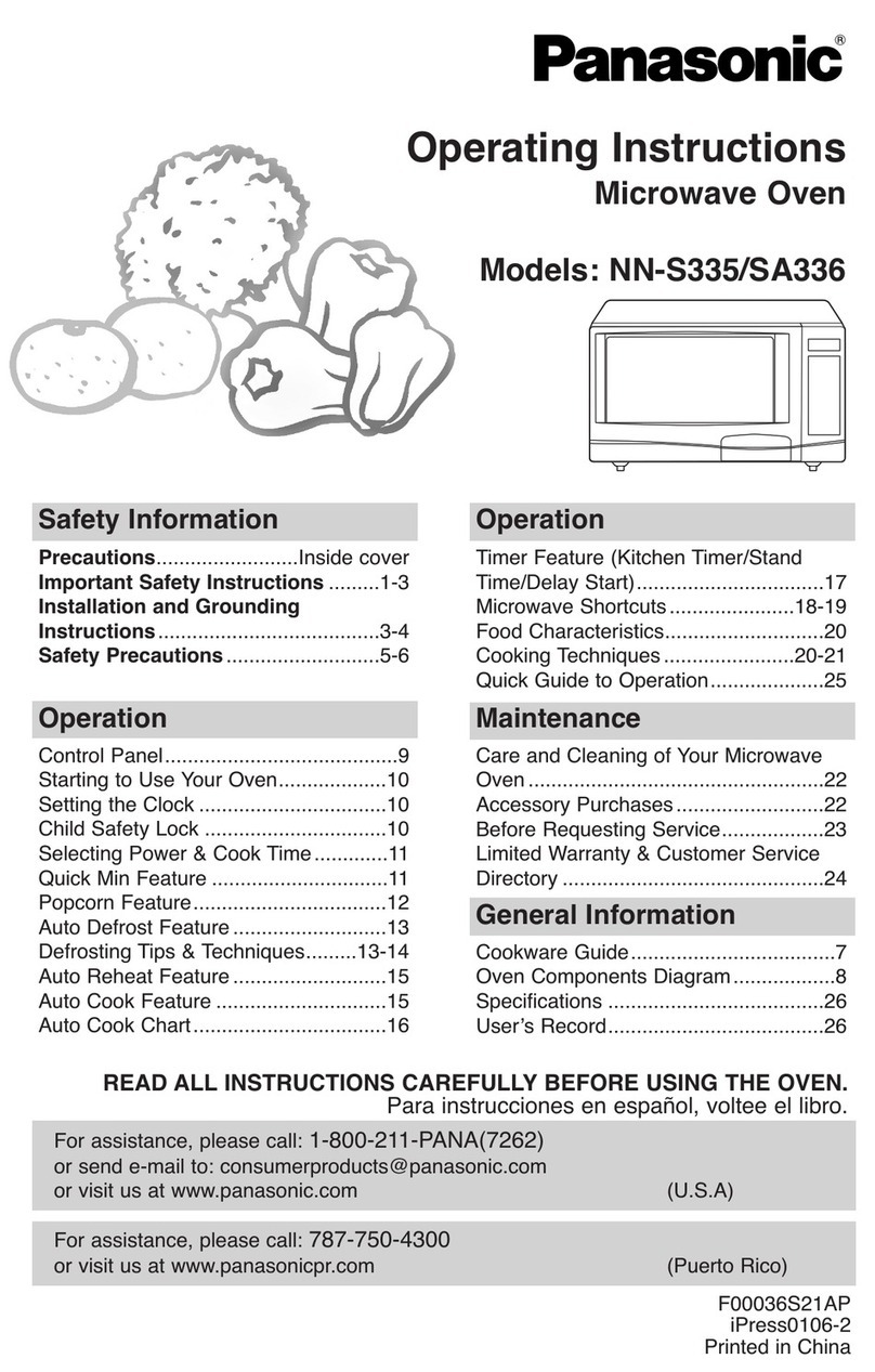 Panasonic NN-S335 operating instructions