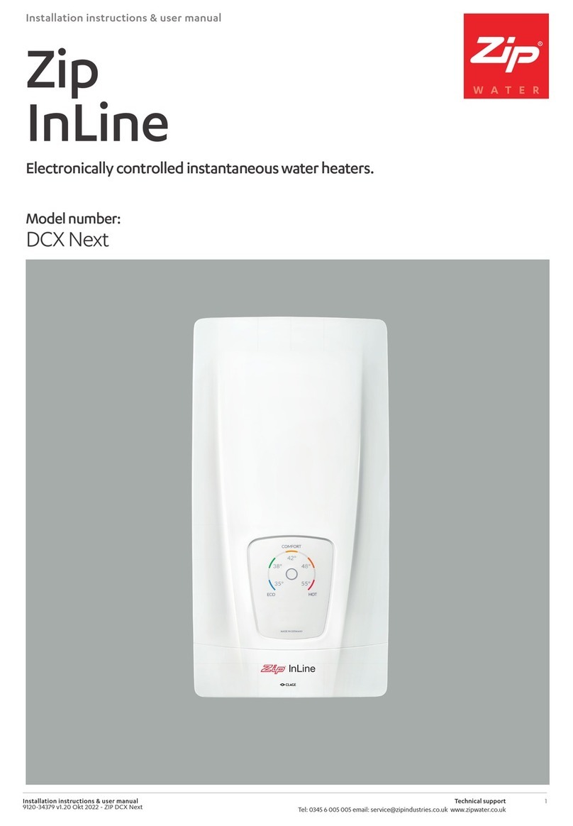 Zip Water InLine DCX Next Installation instructions & user manual