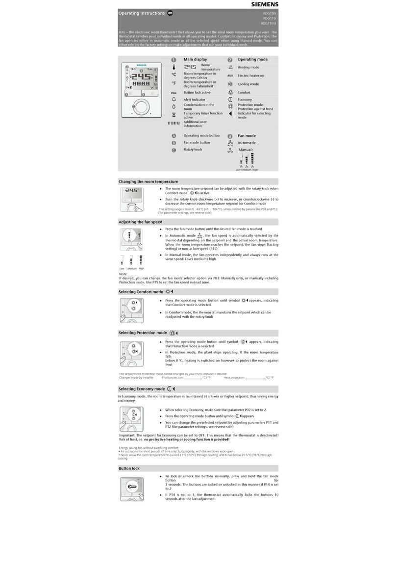 Siemens RDG110 User manual