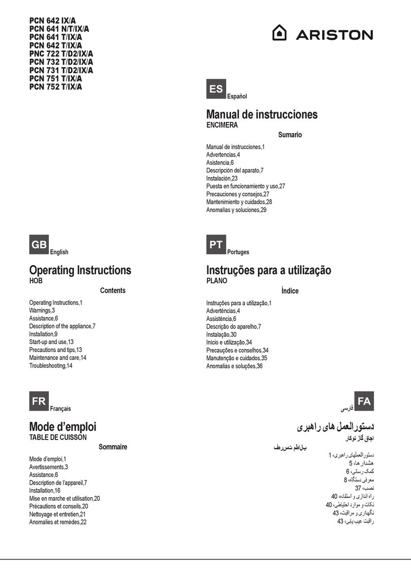 Ariston PCN 642 IX/A operating instructions