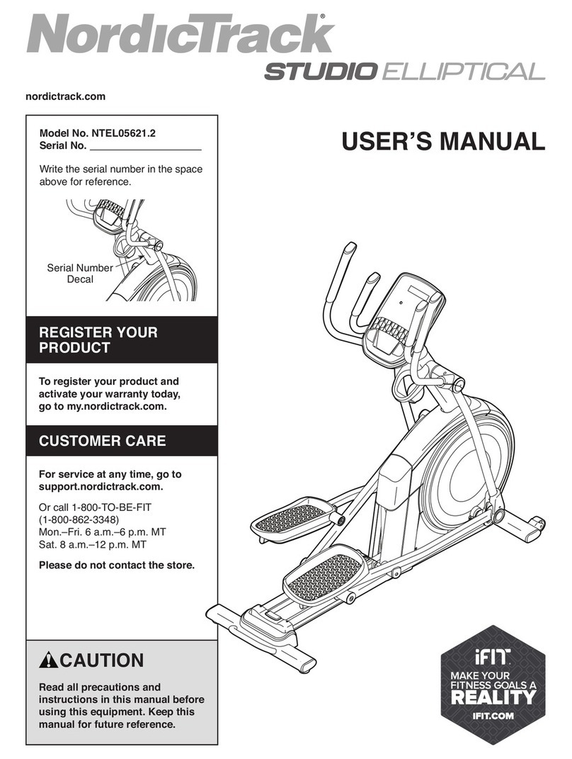 ICON Health & Fitness NordicTrack STUDIO ELLIPTICAL user manual