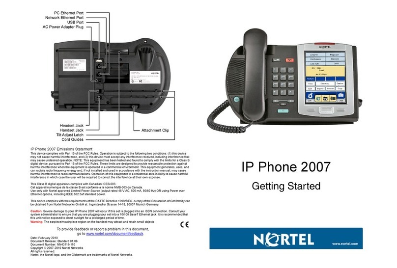 Nortel 2007 User manual Nortel 2007 User manual