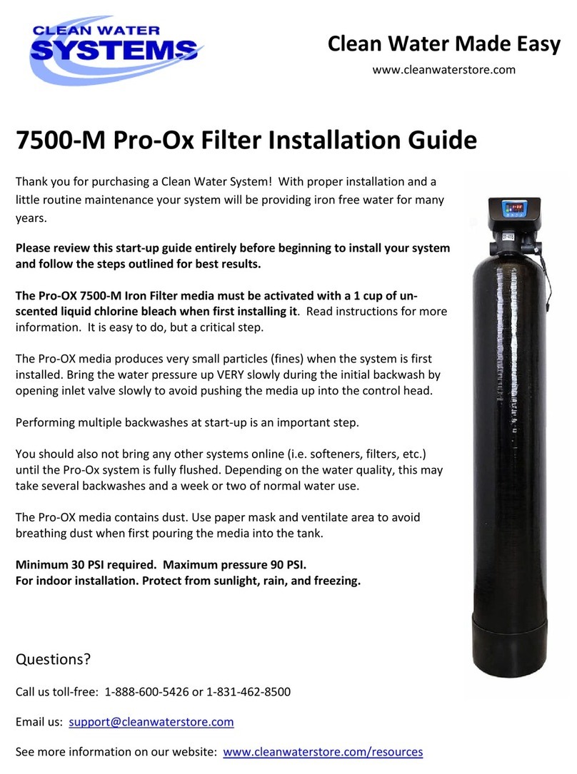 Clean Water Systems 7500-M User manual
