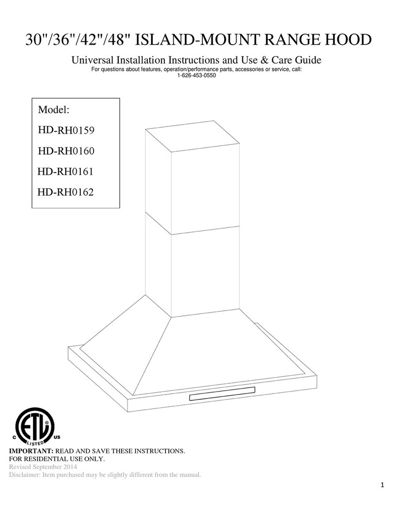 HOMEDEPOT HD-RH0159 Universal installation instructions and use & care guide HOMEDEPOT HD-RH0159 Universal installation instructions and use & care guide
