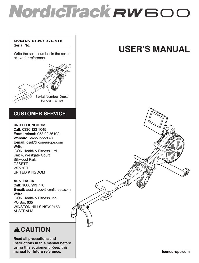ICON Health & Fitness NordicTrack RW600 User manual