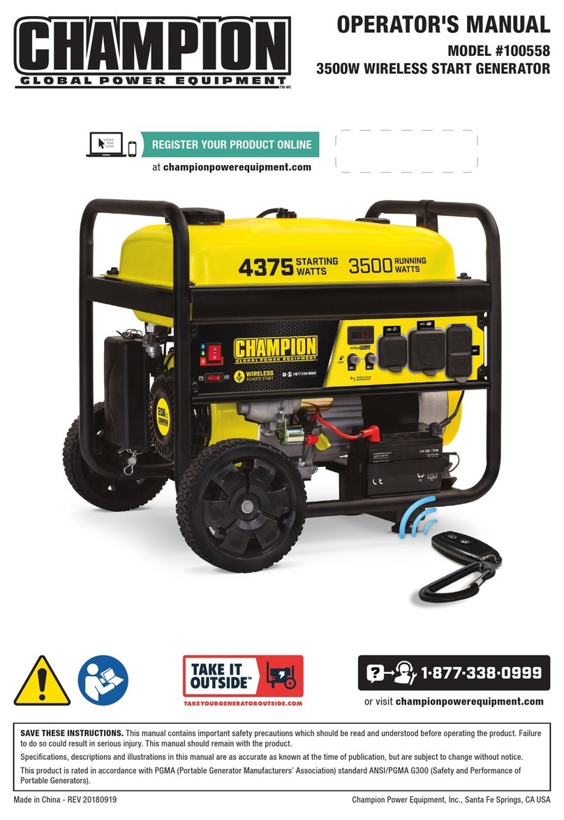 Champion 100558 Operator's manual