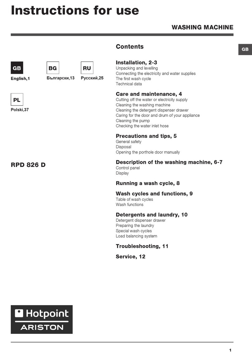 Hotpoint Ariston RPD 826 D Instructions for use