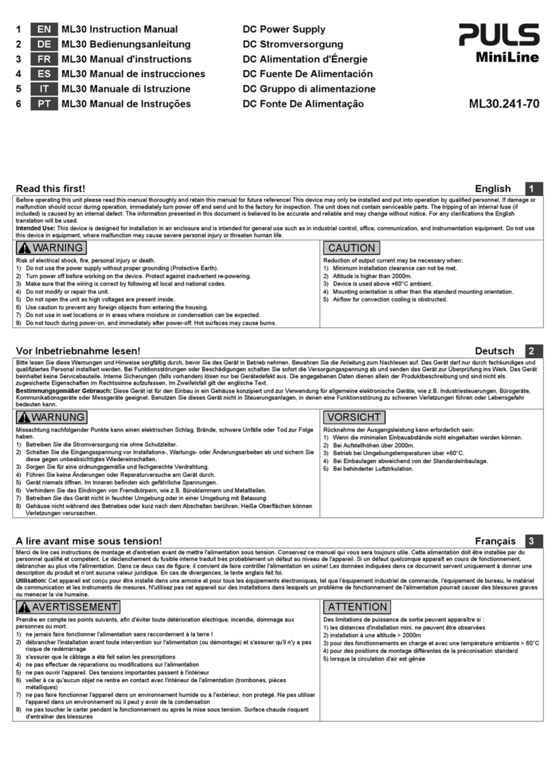 Puls MiniLine ML30 User manual