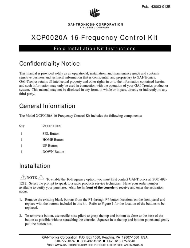 Hubbell GAI-TRONICS XCP0020A instructions