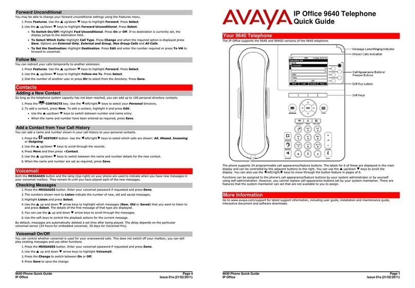 Avaya IP Office 9640 User manual