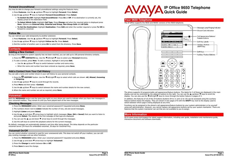 Avaya IP Office 9650 User manual