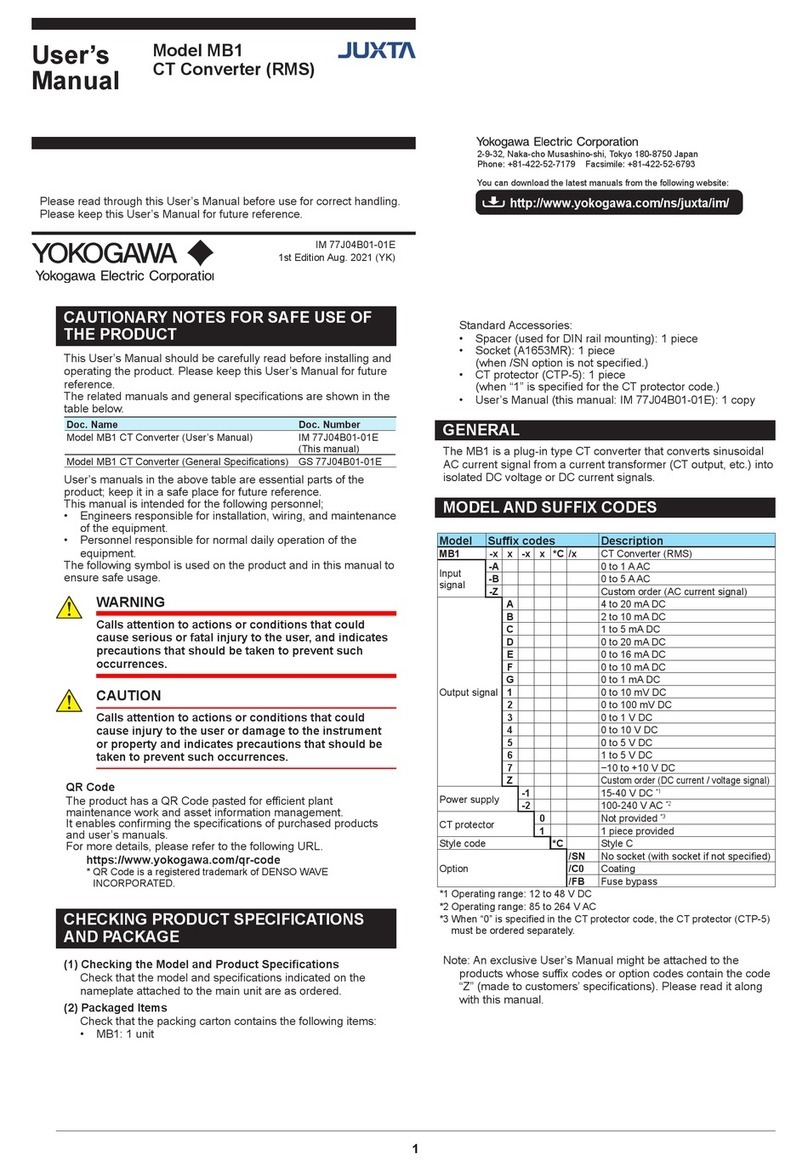 YOKOGAWA JUXTA MB1 User manual