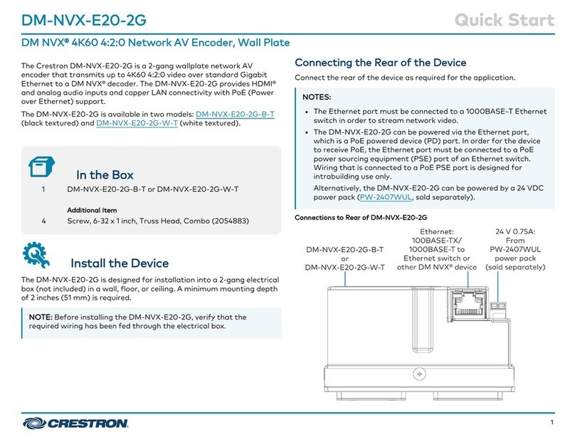 Crestron DM-NVX-E20-2G quick start