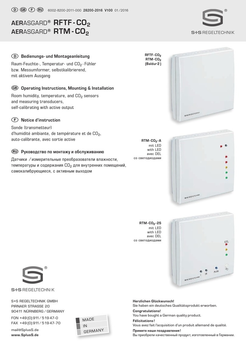 S+S Regeltechnik RTM-CO2-2S Operating Instructions, Mounting & Installation