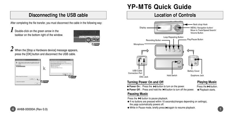 Samsung YEPP YP-MT6 quick guide
