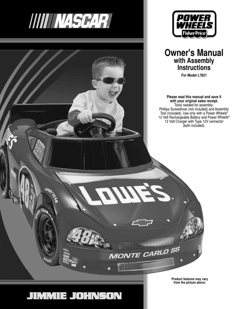 Fisher-Price POWER WEELS NASCAR JIMMIE JOHNSON Owner's manual with assembly instructions Fisher-Price POWER WEELS NASCAR JIMMIE JOHNSON Owner's manual with assembly instructions