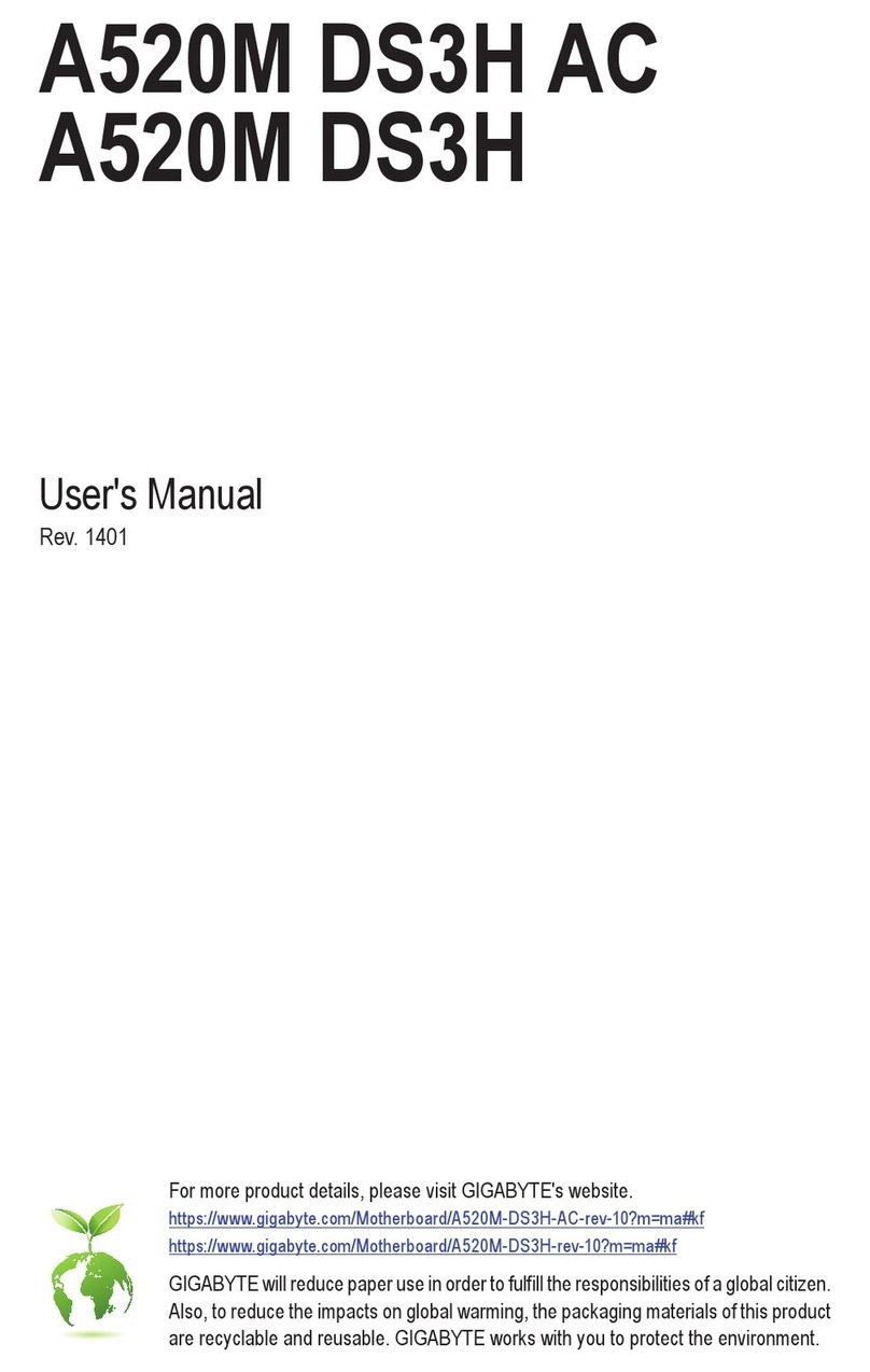 Gigabyte AC A520M DS3H User manual
